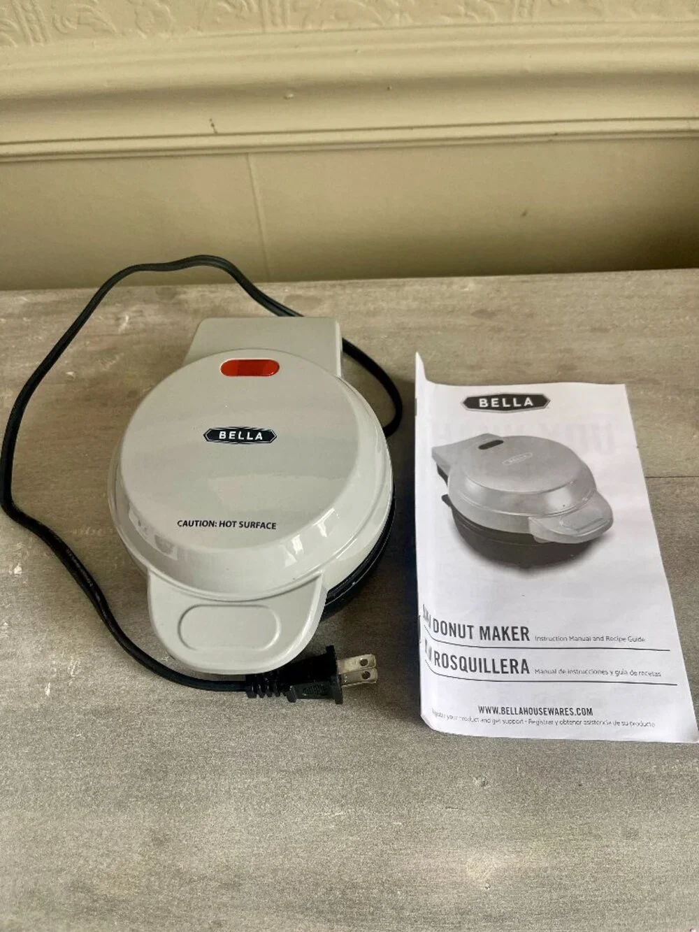 Bella Mini Donut Maker Makes 3 Donuts at a Time, Gray